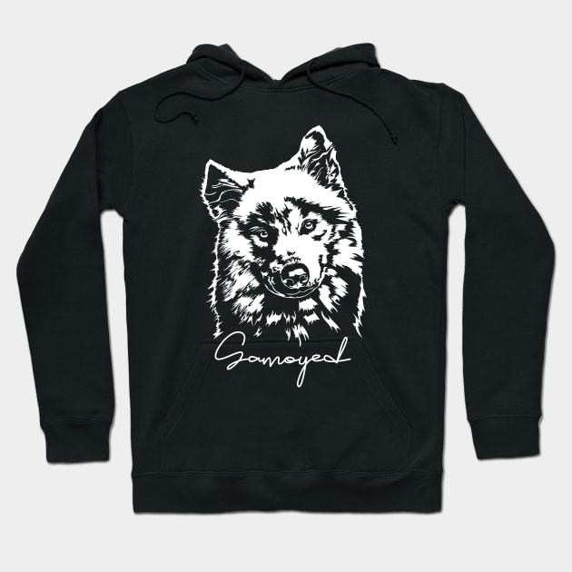 Samoyed dog lover portrait Hoodie by wilsigns